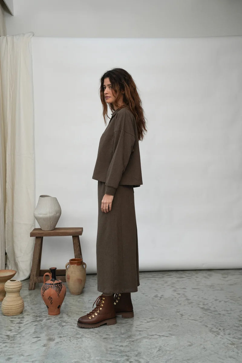 Beaumont Organic Nicky Pants - Brown Marl Women's Bottoms - Sloane Boutique