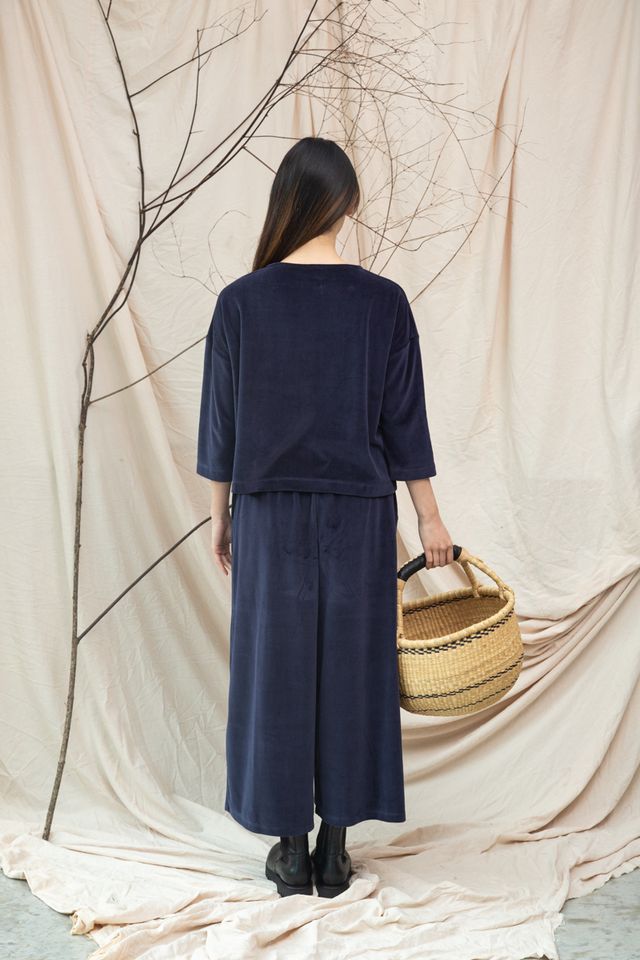 Beaumont Organic Odette Organic Cotton Felpe Trouser - Night Sky Navy Women's Bottoms - Sloane Boutique