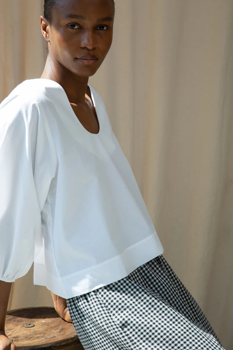 Beaumont Organic Renee Poplin Top - White Women's Tops - Sloane Boutique