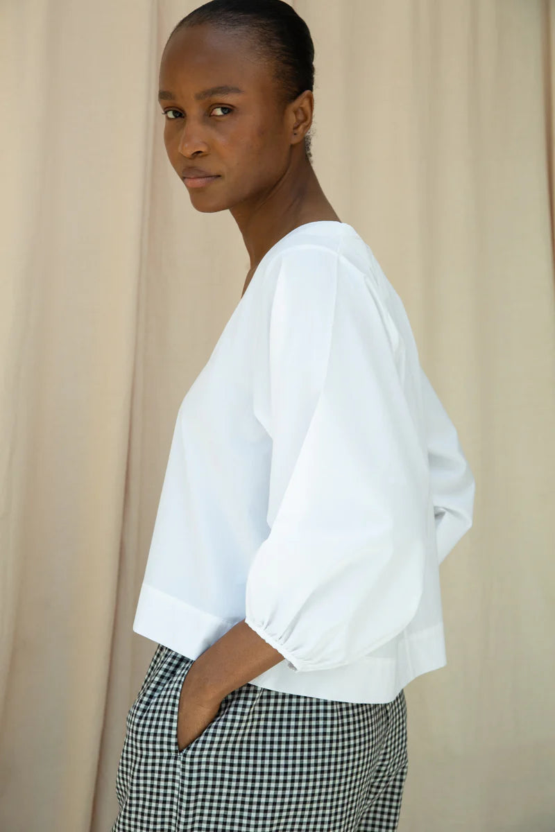 Beaumont Organic Renee Poplin Top - White Women's Tops - Sloane Boutique