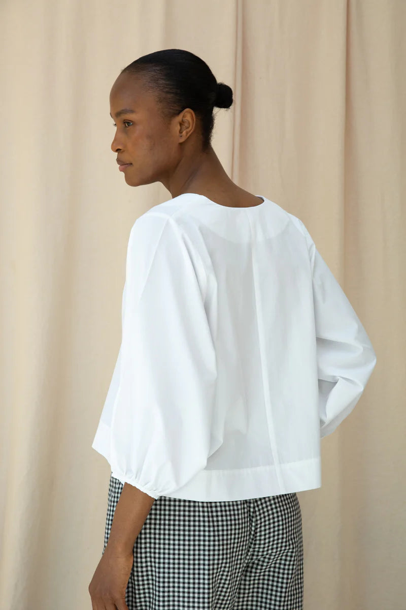 Beaumont Organic Renee Poplin Top - White Women's Tops - Sloane Boutique