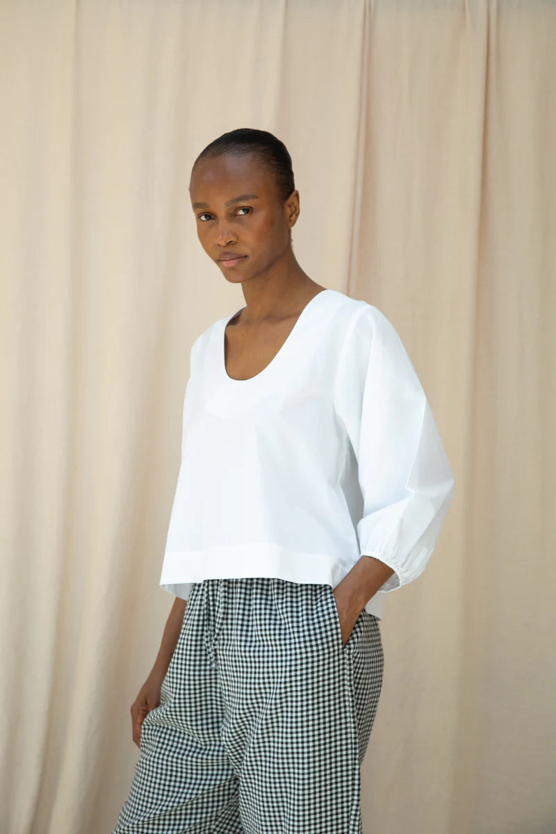 Beaumont Organic Renee Poplin Top - White Women's Tops - Sloane Boutique