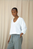 Beaumont Organic Renee Poplin Top - White Women's Tops - Sloane Boutique