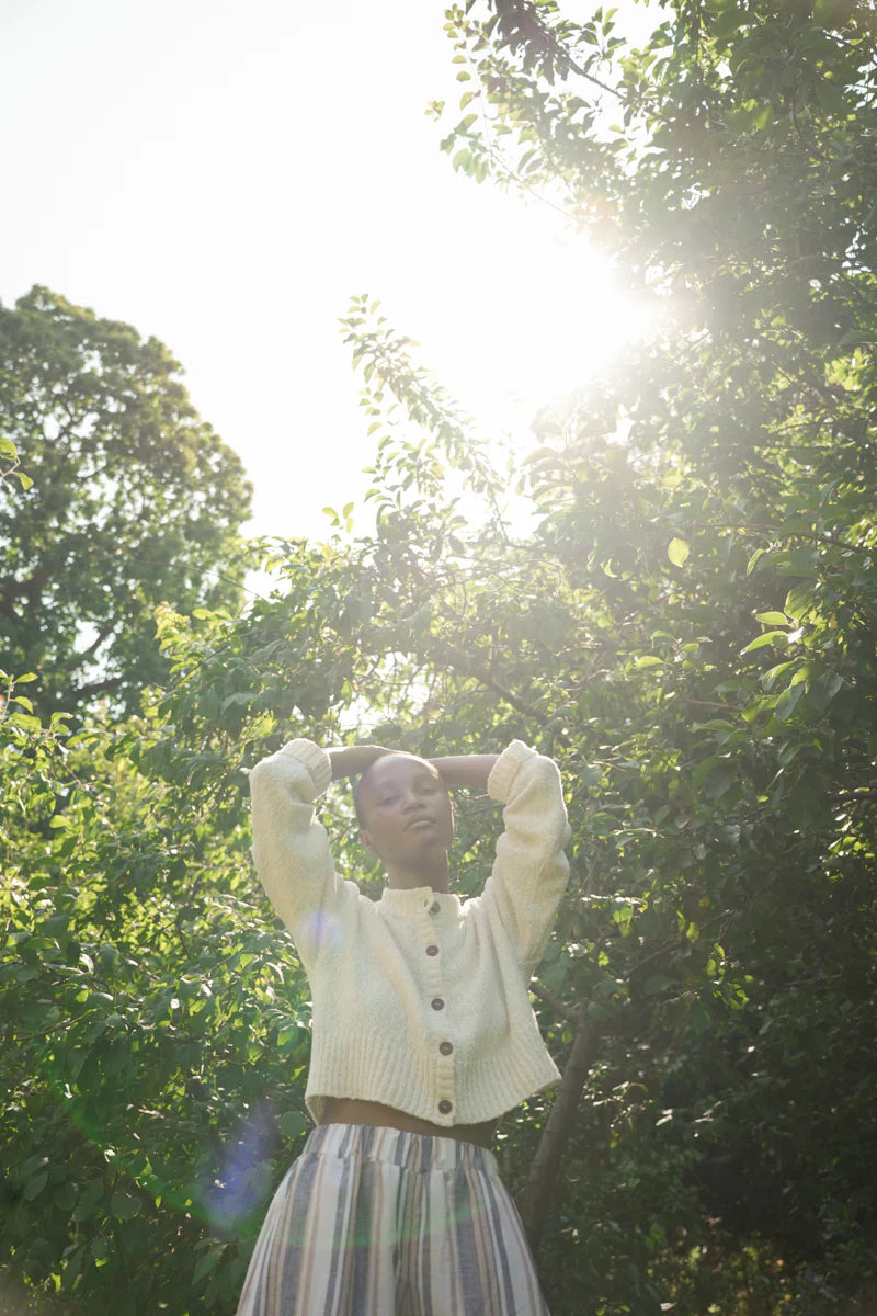 Beaumont Organic Sugi Knit Cardigan - Off White Women's Tops - Sloane Boutique