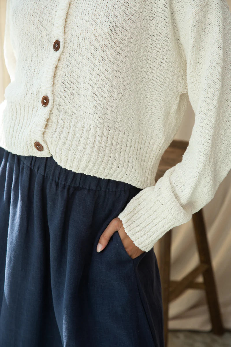 Beaumont Organic Sugi Knit Cardigan - Off White Women's Tops - Sloane Boutique