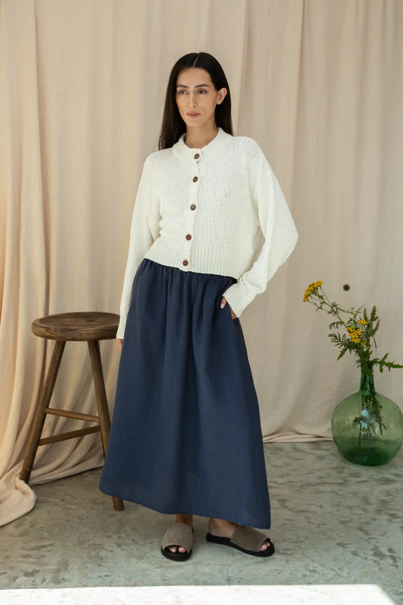 Beaumont Organic Sugi Knit Cardigan - Off White Women's Tops - Sloane Boutique