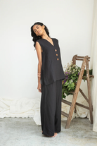 Beaumont Organic Wren-May Vest - Black Women's Tops - Sloane Boutique