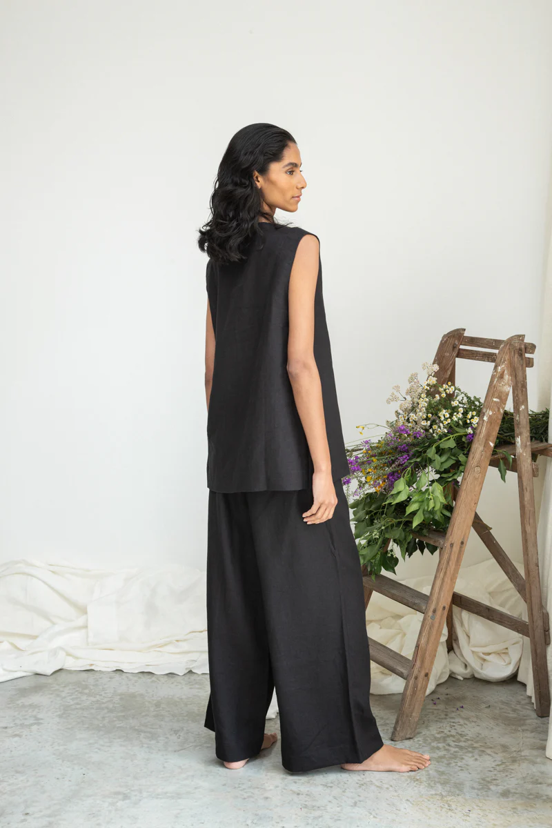 Beaumont Organic Wren-May Vest - Black Women's Tops - Sloane Boutique