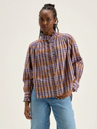 Bellerose Claudia Blouse - Brown Check Women's Tops - Sloane Boutique