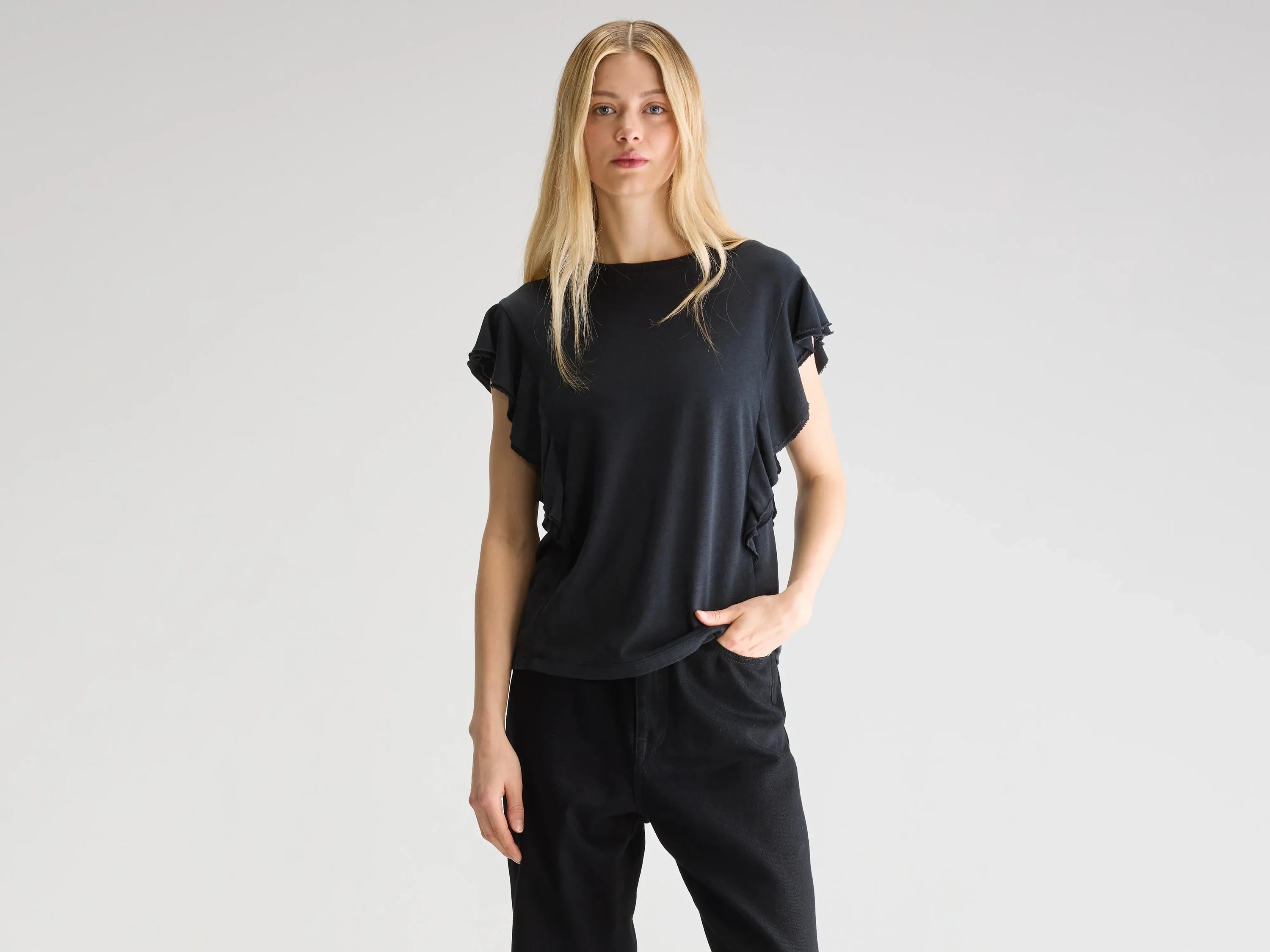 Bellerose Frum Shirt - Black sale tops - Sloane Boutique