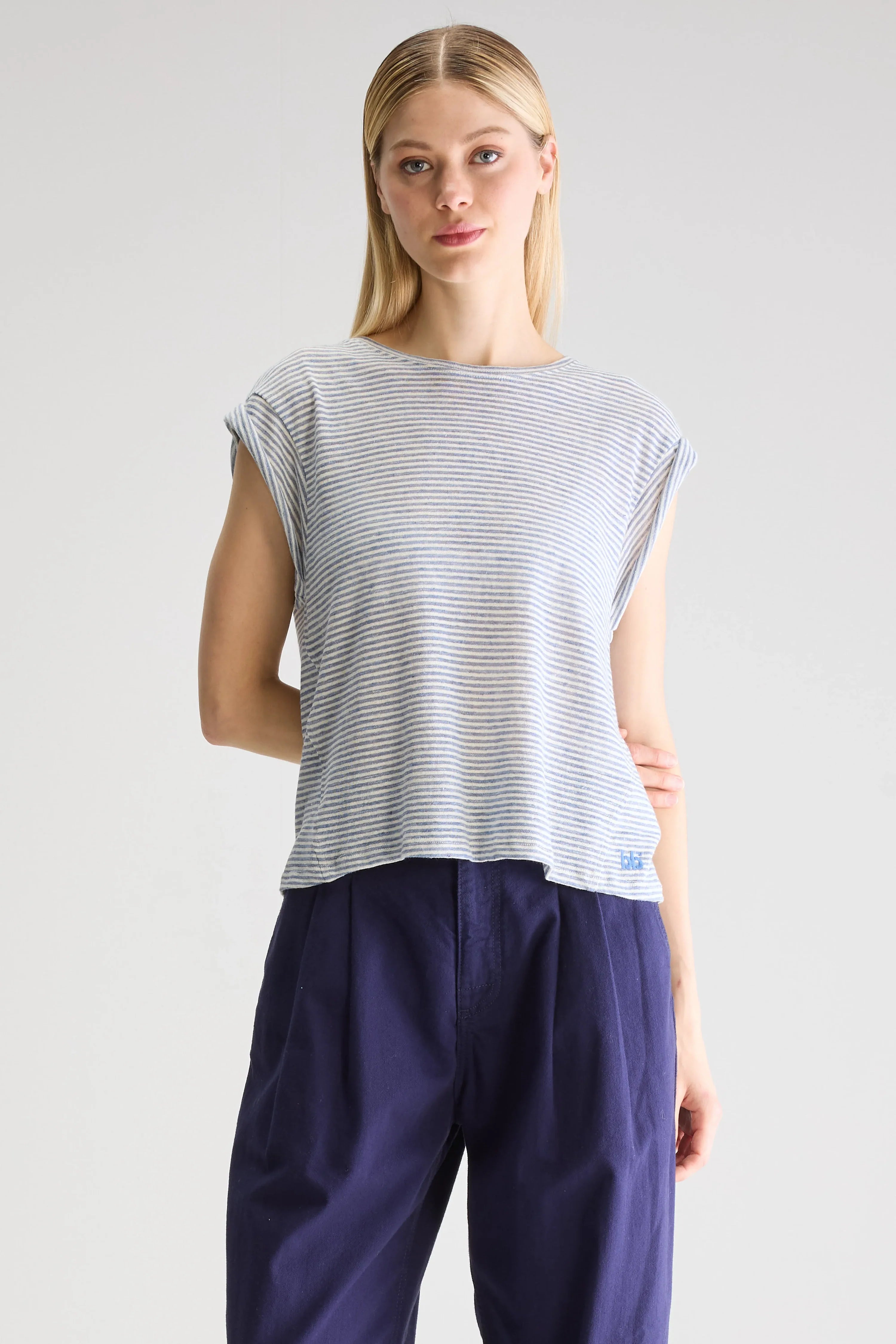 Bellerose Vlyn Crewneck Tee - Sky Women's Tops - Sloane Boutique