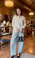 Callahan Beth Cardigan - Creme Stripe Women's Tops - Sloane Boutique
