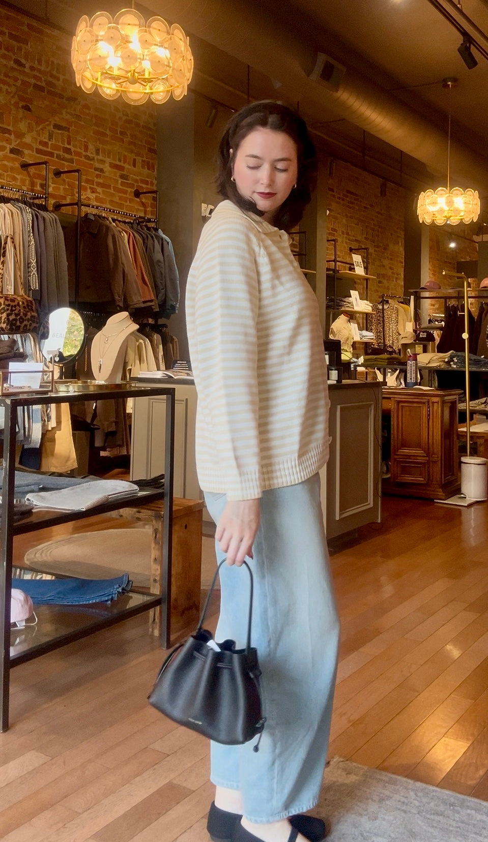 Callahan Beth Cardigan - Creme Stripe Women's Tops - Sloane Boutique