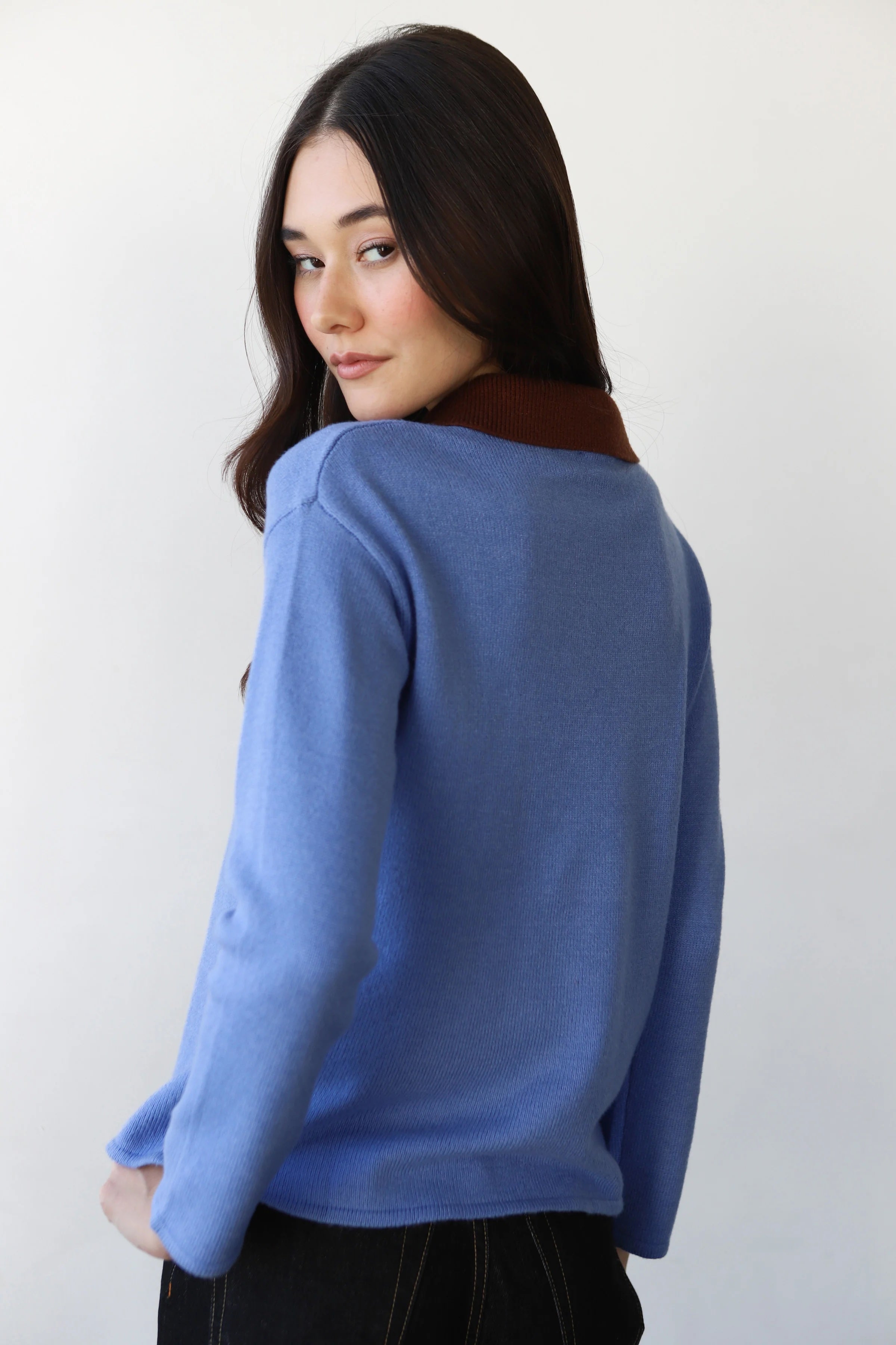 Callahan Hart Polo Sweater - Blue Women's Tops - Sloane Boutique