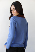 Callahan Hart Polo Sweater - Blue Women's Tops - Sloane Boutique