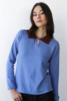 Callahan Hart Polo Sweater - Blue Women's Tops - Sloane Boutique