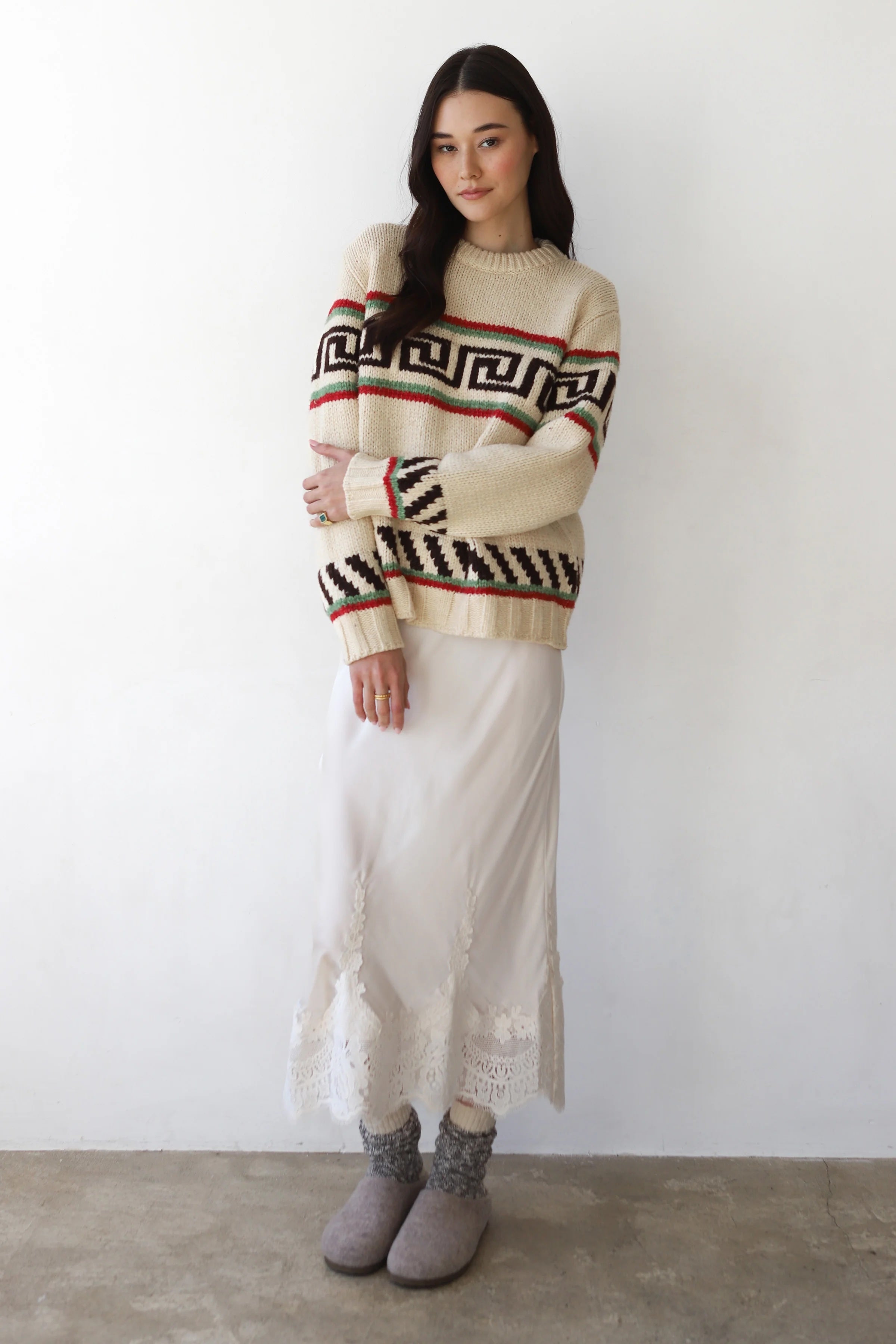 Callahan Heather Pullover - Cream Women's Tops - Sloane Boutique