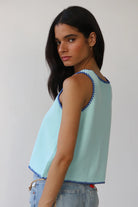 Callahan Knitwear Mala Stitch Tank - Light Blue Women's Tops - Sloane Boutique