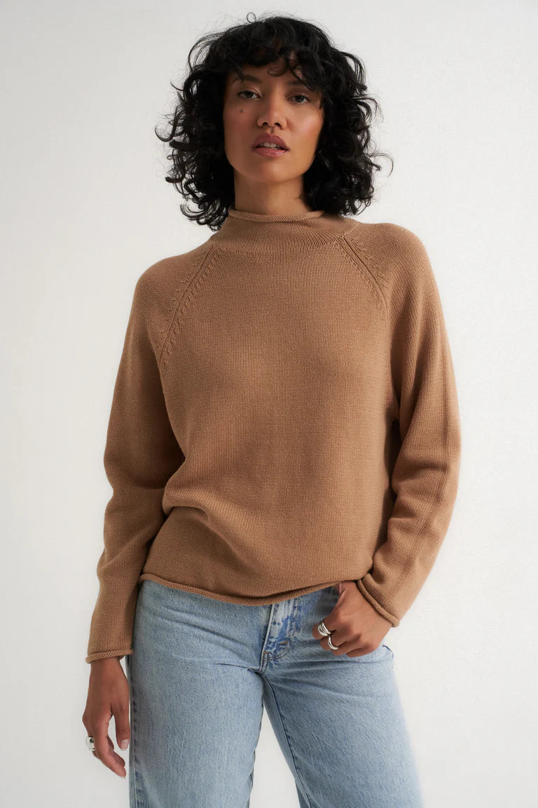 Callahan The Mock Neck - Camel Women's Tops - Sloane Boutique
