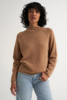 Callahan The Mock Neck - Camel Women's Tops - Sloane Boutique
