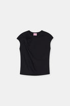 Closed Bow T-Shirt - Black Women's Tops - Sloane Boutique