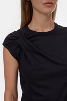 Closed Bow T-Shirt - Black Women's Tops - Sloane Boutique