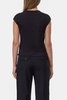 Closed Bow T-Shirt - Black Women's Tops - Sloane Boutique