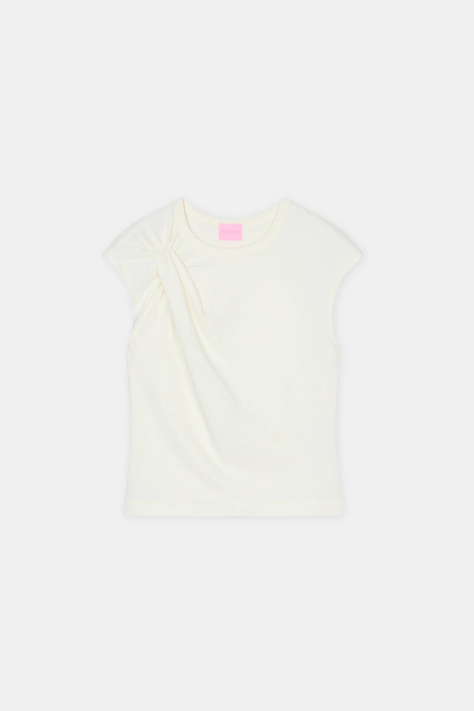 Closed Bow T-Shirt - Ivory Women's Tops - Sloane Boutique