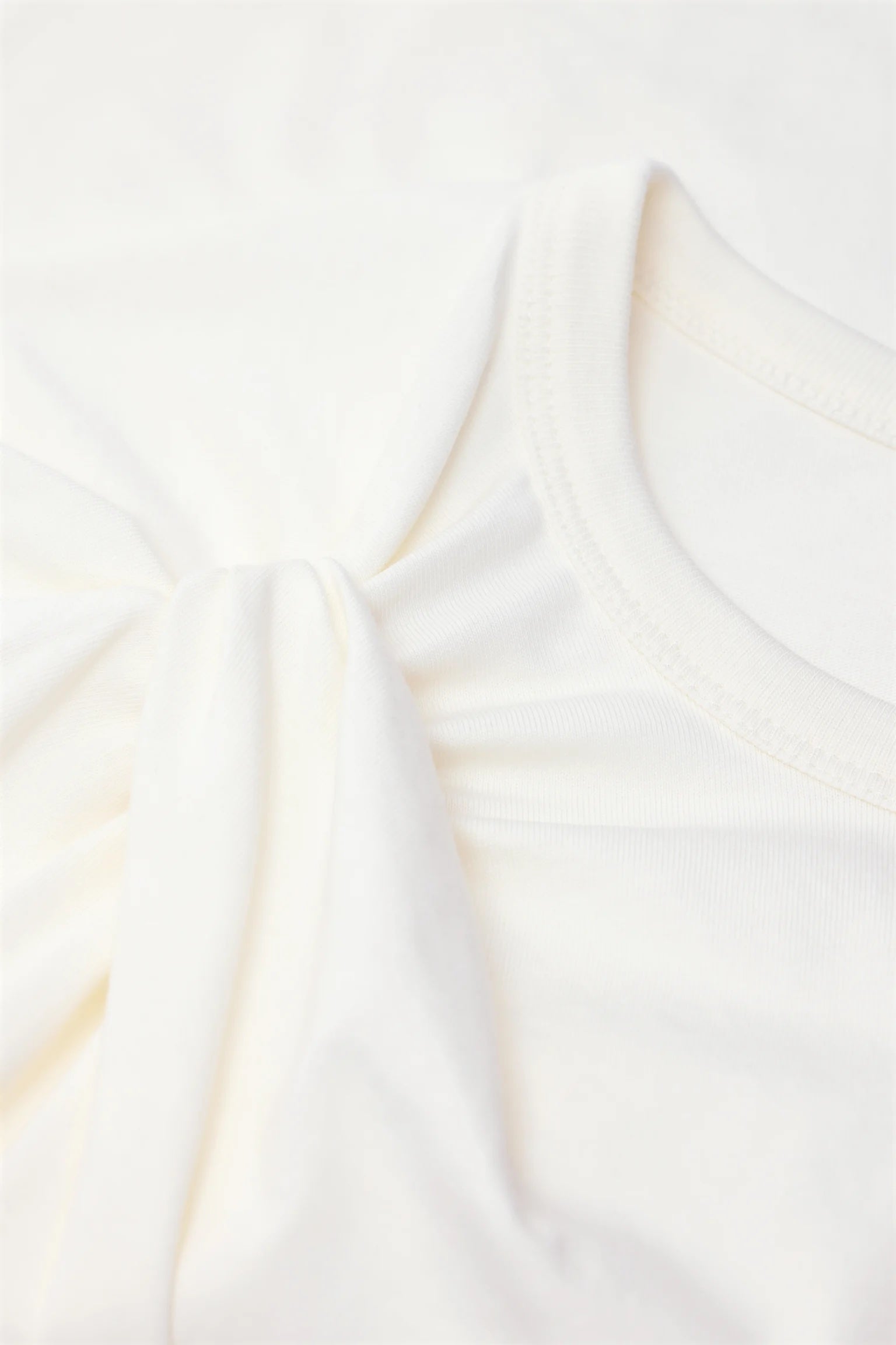 Closed Bow T-Shirt - Ivory Women's Tops - Sloane Boutique