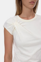 Closed Bow T-Shirt - Ivory Women's Tops - Sloane Boutique