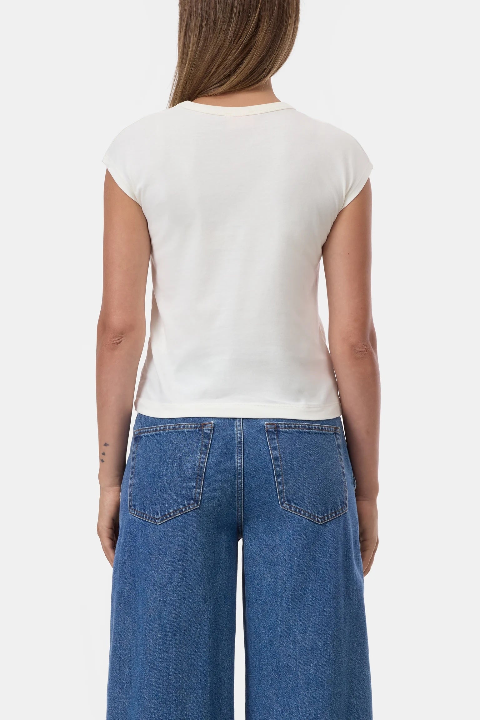 Closed Bow T-Shirt - Ivory Women's Tops - Sloane Boutique