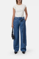 Closed Bow T-Shirt - Ivory Women's Tops - Sloane Boutique