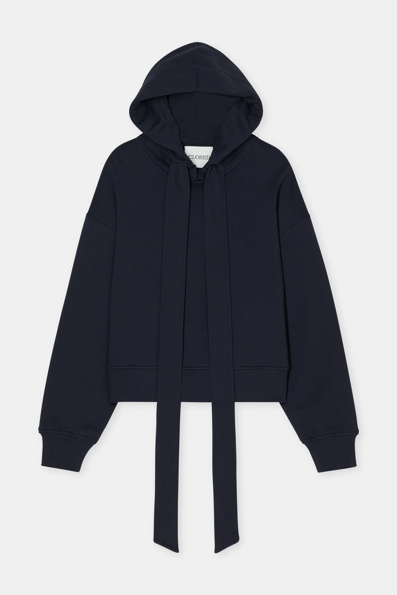 Closed Bow Tie Hoodie - Dark Night Women's Tops - Sloane Boutique
