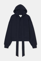 Closed Bow Tie Hoodie - Dark Night Women's Tops - Sloane Boutique