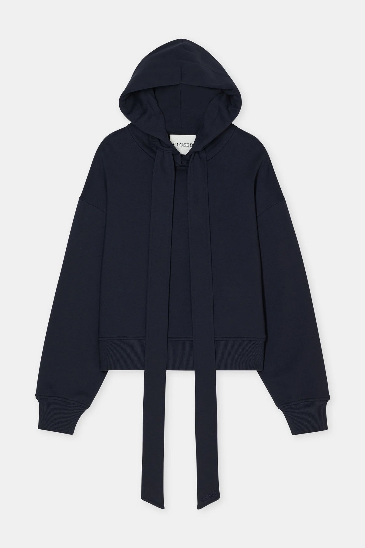 Closed Bow Tie Hoodie - Dark Night Women's Tops - Sloane Boutique