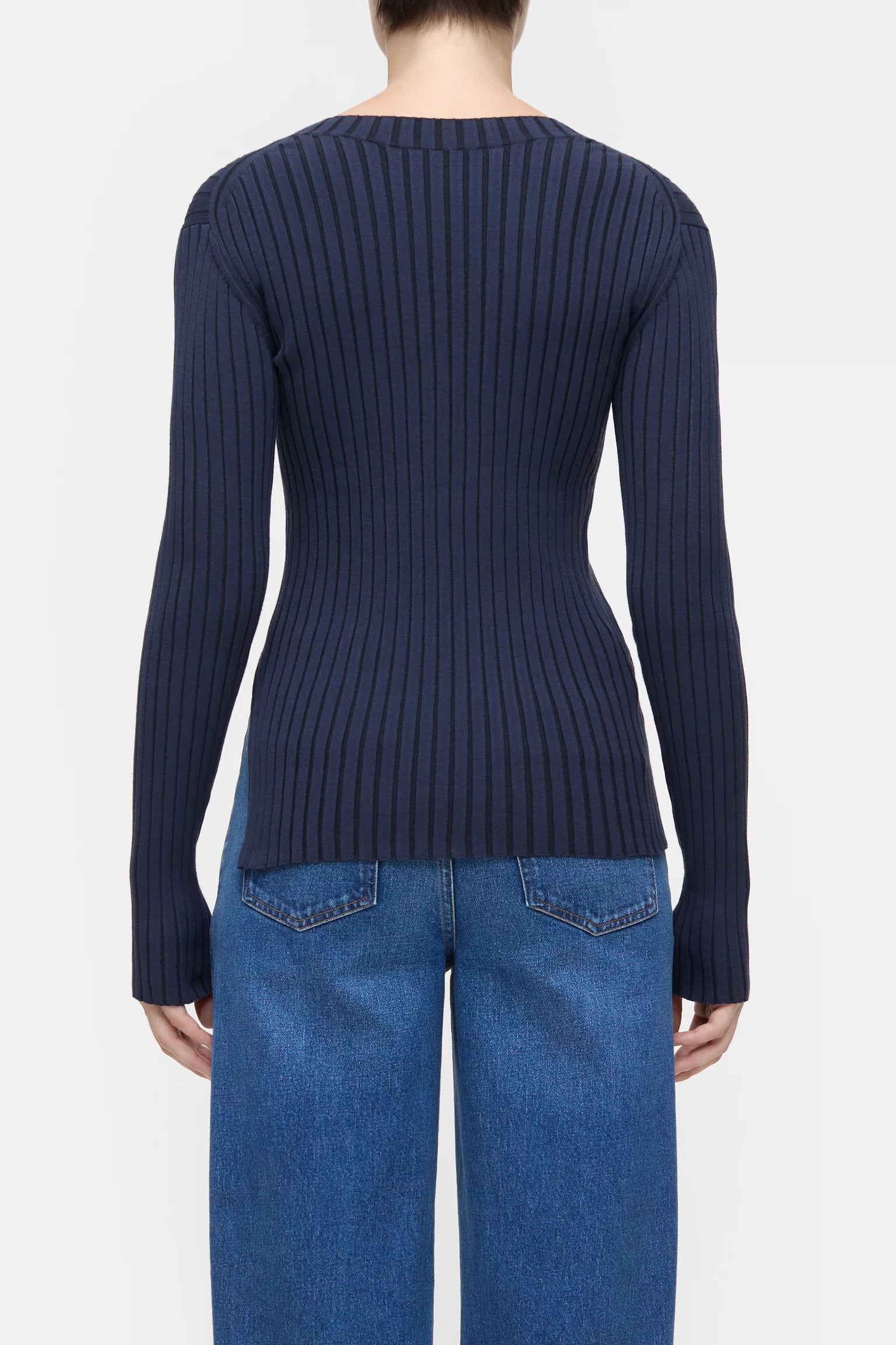 Closed Crew Neck Long Sleeve - Dark Night sale tops - Sloane Boutique