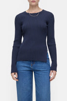 Closed Crew Neck Long Sleeve - Dark Night sale tops - Sloane Boutique