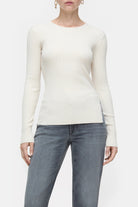 Closed Crew Neck Long Sleeve - Raw Silk Women's Tops - Sloane Boutique