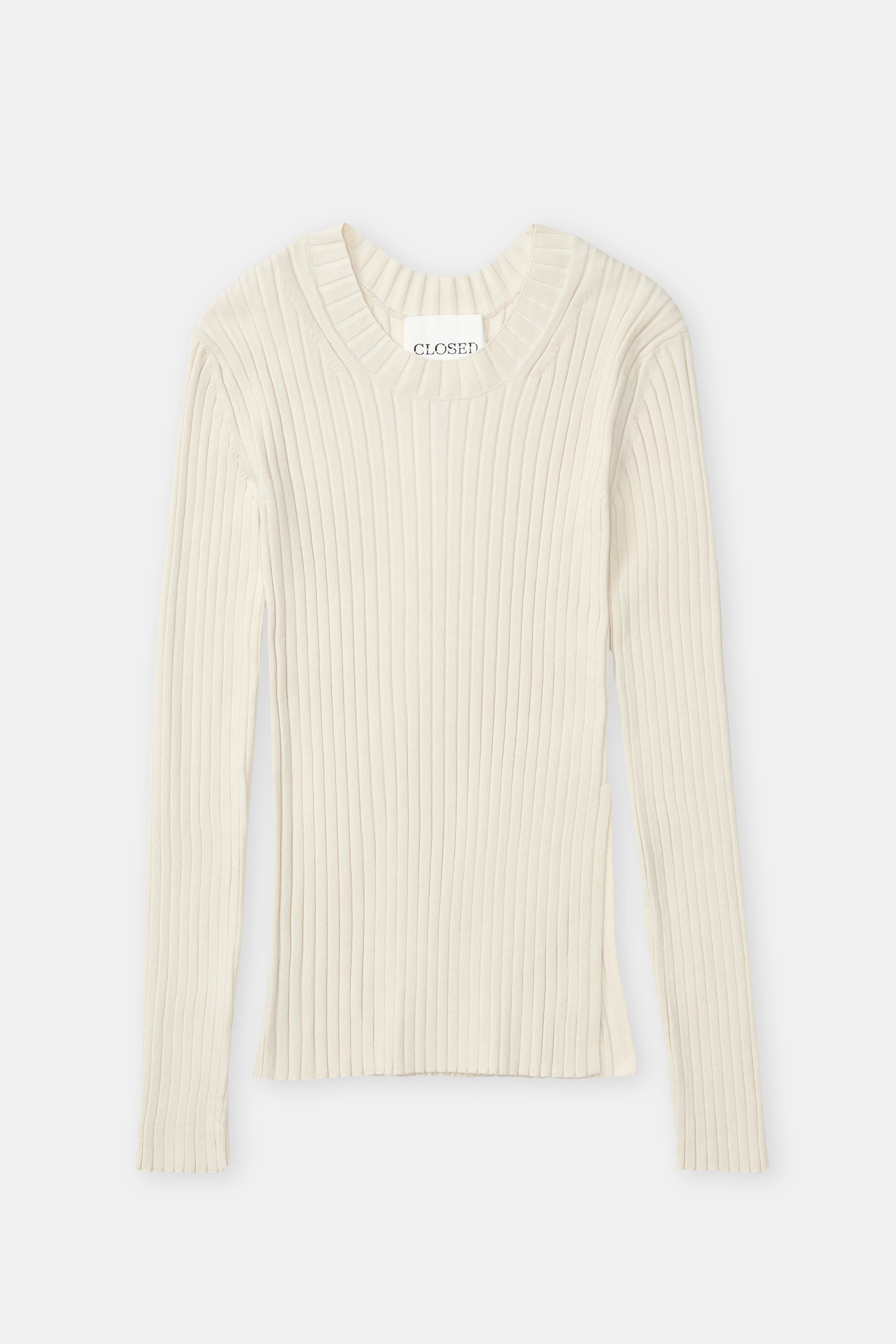 Closed Crew Neck Long Sleeve - Raw Silk Women's Tops - Sloane Boutique