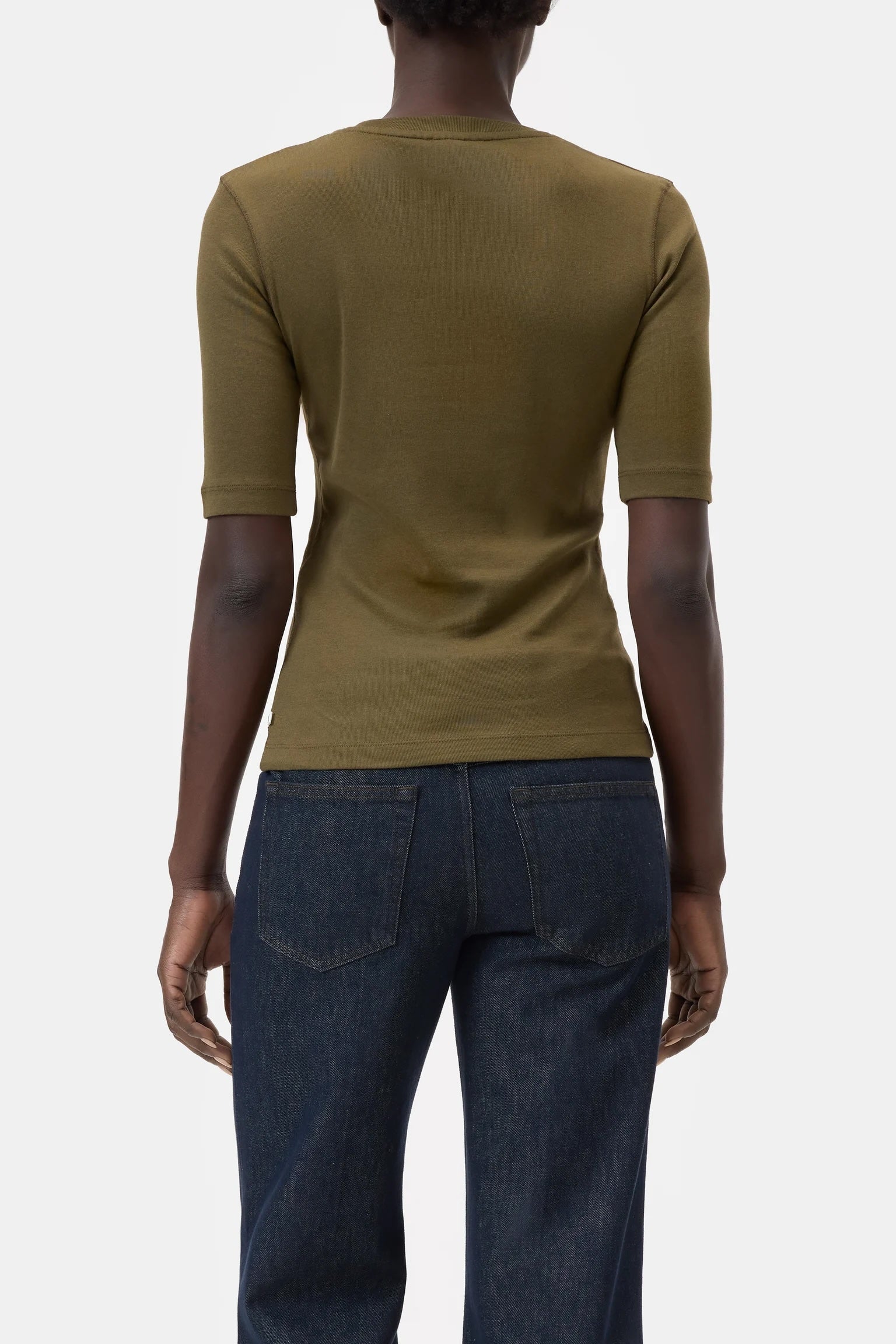 Closed Crewneck Short Sleeve - Deep Olive Women's Tops - Sloane Boutique