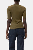 Closed Crewneck Short Sleeve - Deep Olive Women's Tops - Sloane Boutique