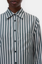 Closed Cropped Classic Shirt - Royal Green Women's Tops - Sloane Boutique