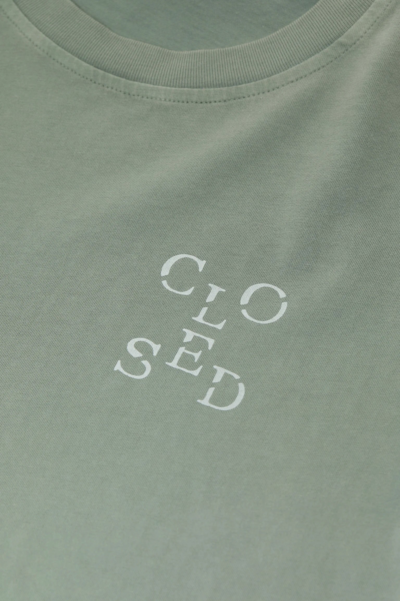 Closed Cropped T-Shirt - Faded Green Women's Tops - Sloane Boutique