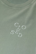 Closed Cropped T-Shirt - Faded Green Women's Tops - Sloane Boutique