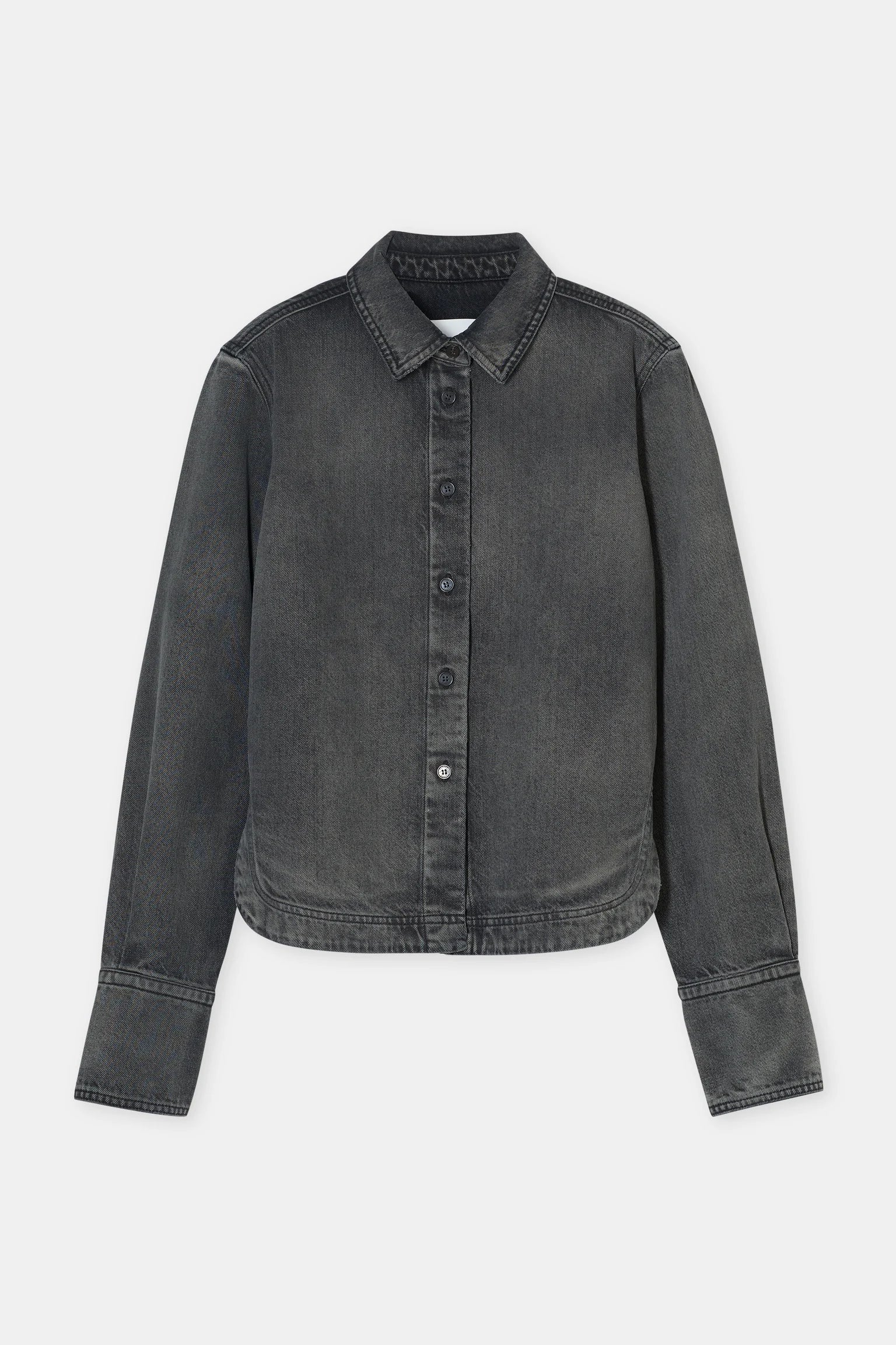 CLOSED Curved Hem Shirt - Dark Grey Women's Tops - Sloane Boutique