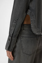 CLOSED Curved Hem Shirt - Dark Grey Women's Tops - Sloane Boutique