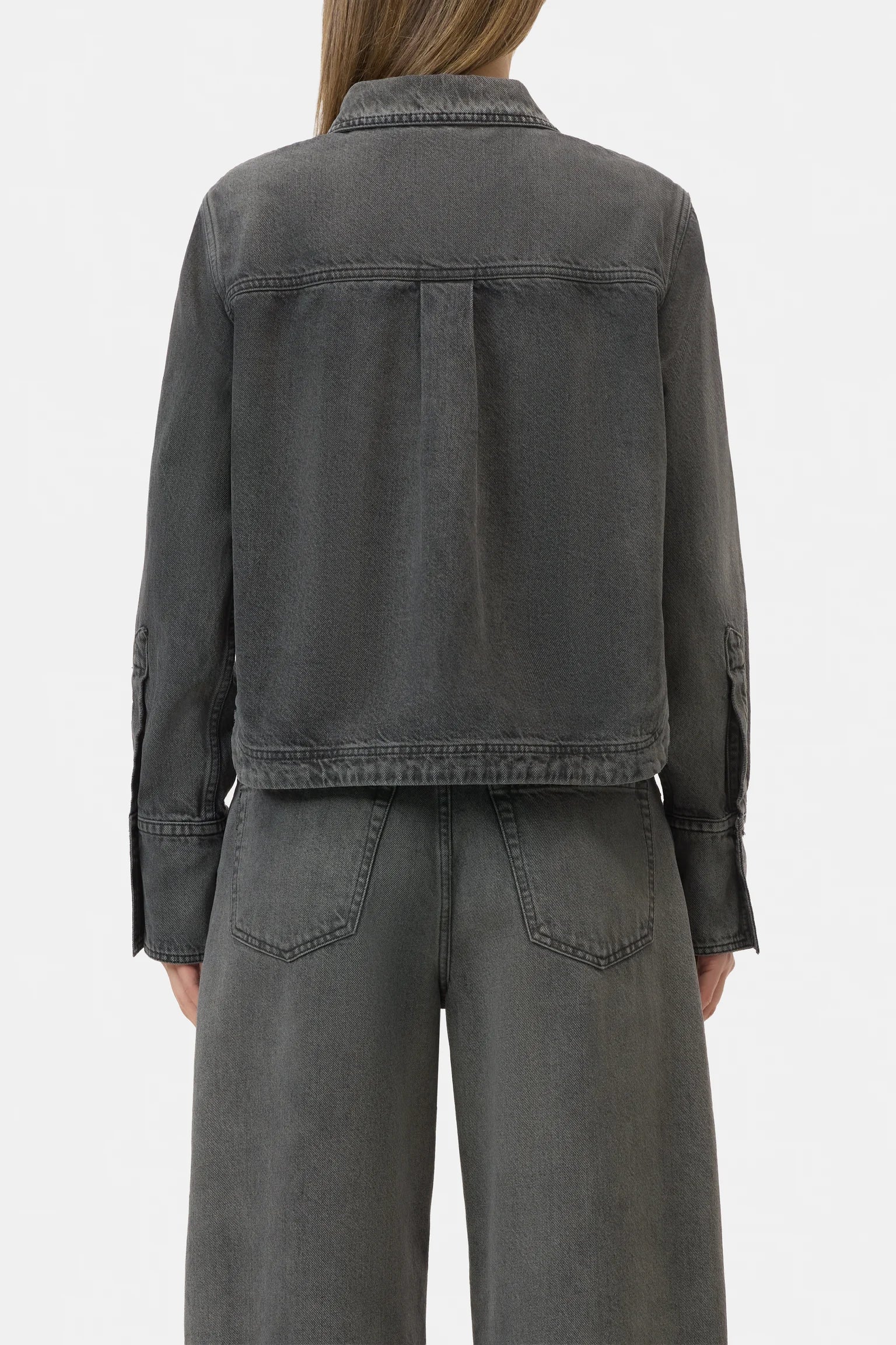 CLOSED Curved Hem Shirt - Dark Grey Women's Tops - Sloane Boutique