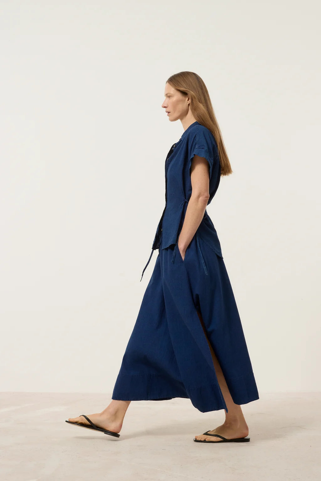 CLOSED Denim Gathered Skirt - Dark blue Women's Bottoms - Sloane Boutique