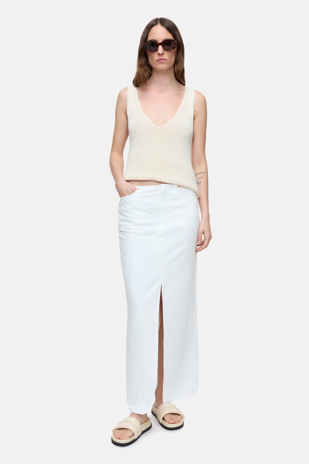 CLOSED Denim Maxi Skirt - White Women's Bottoms - Sloane Boutique