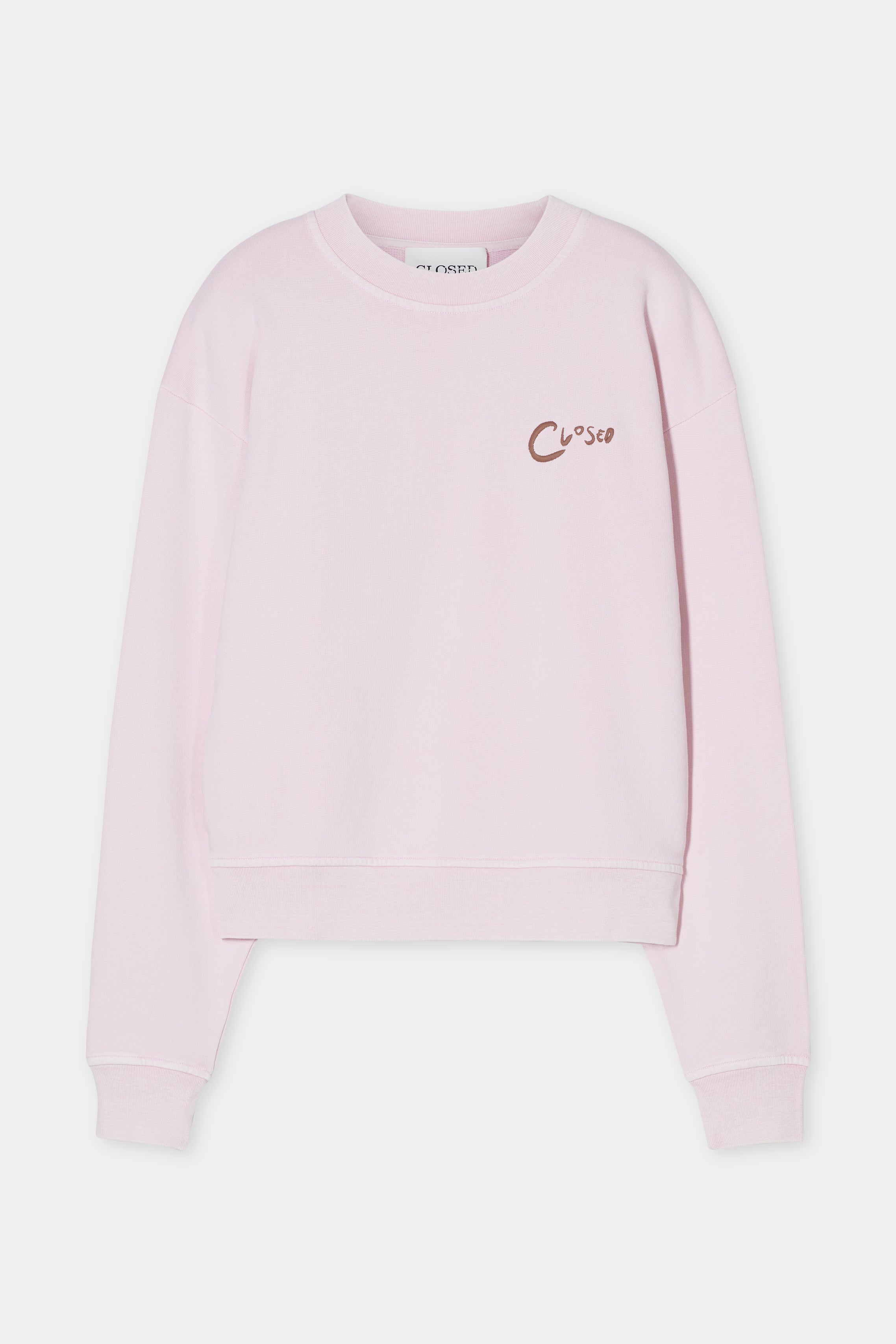 Closed Embroidered Sweatshirt - Milkshake Pink sale tops - Sloane Boutique